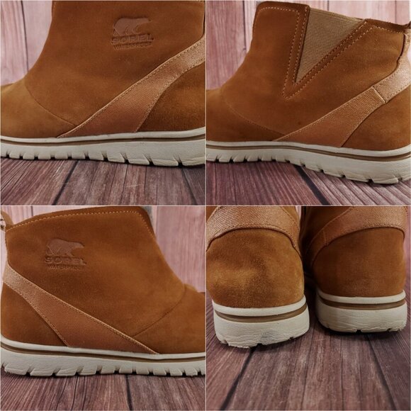 Sorel Womens Size 11 Elk Cozy Ankle Boots Booties Pull On Nubuck Leather Brown - Picture 11 of 15